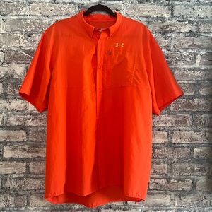 Under Armour Men's Bright Orange Heat Gear Shirt in excellent condition
